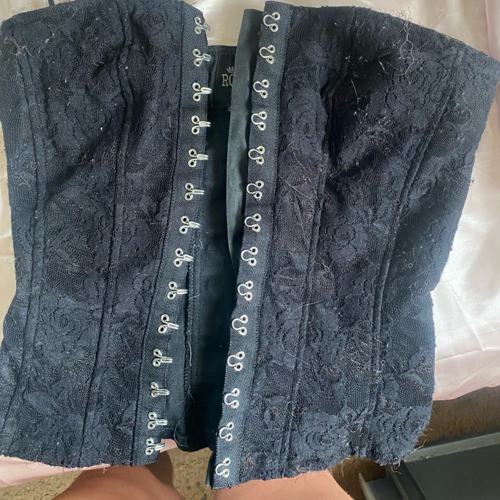 Royal Bones Black Lace Corset Top